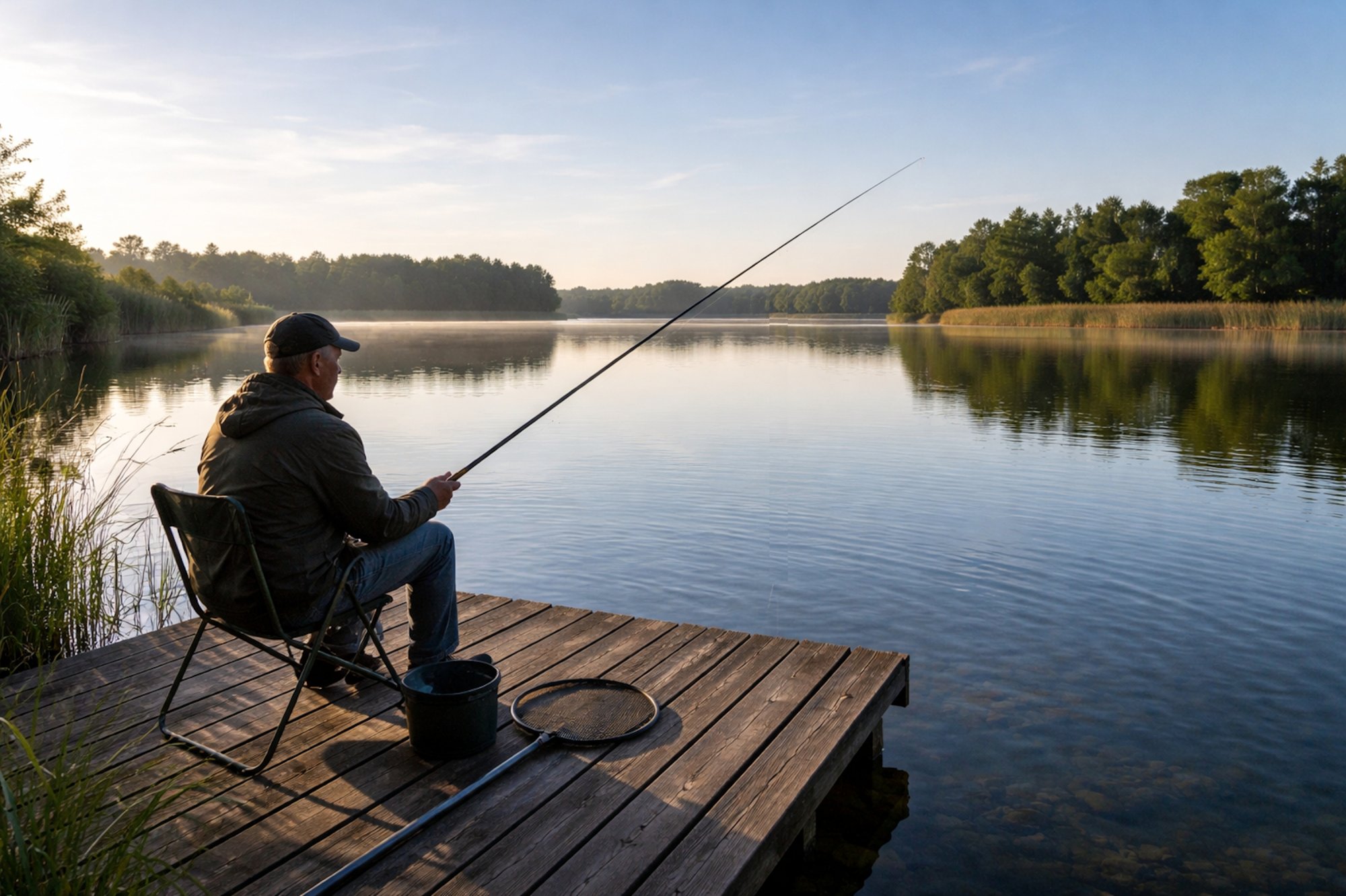 Łowienie batem z pomostu